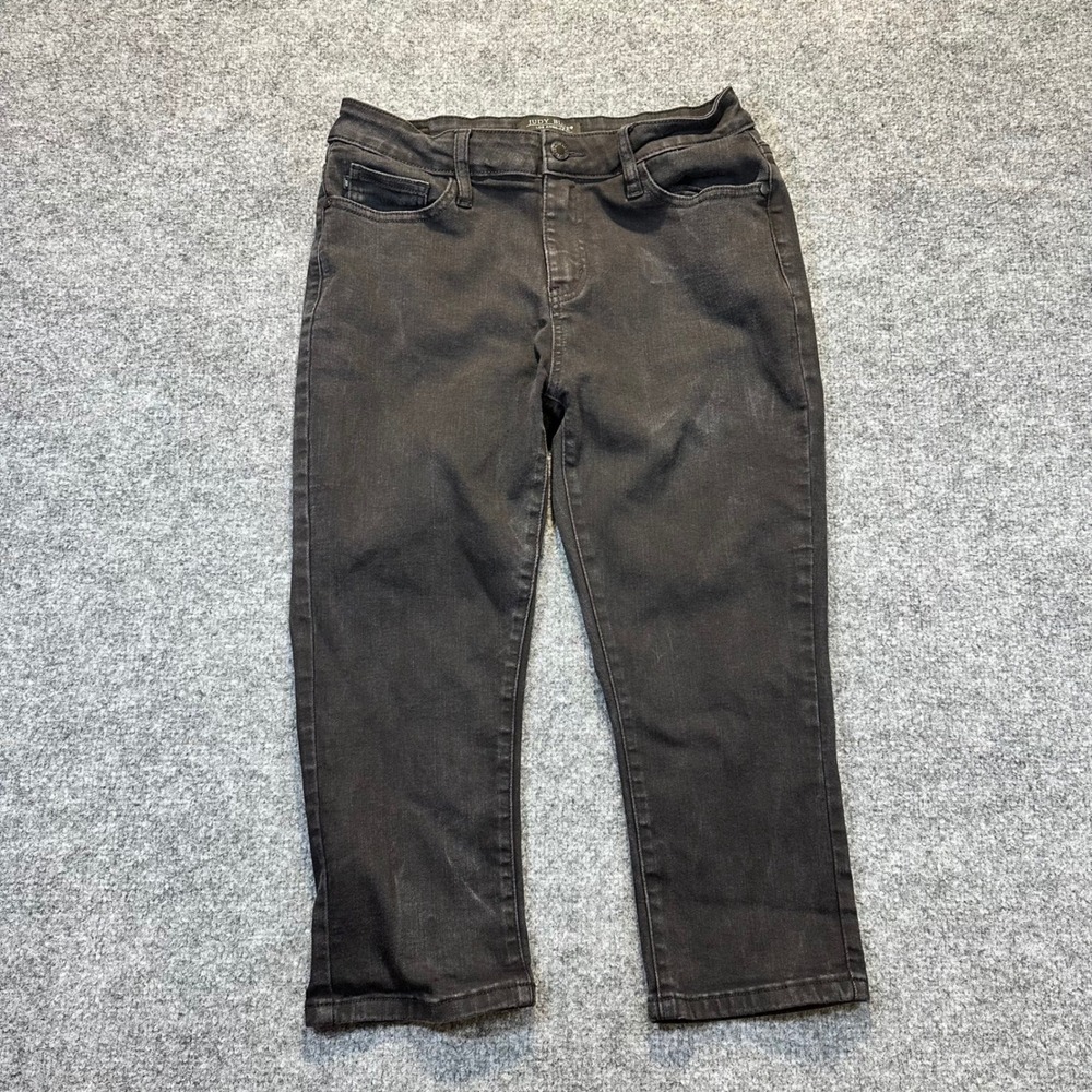 Judy Blue Capri Jeans Womens 7/28 Black Faded Stretch Denim Casual JB88239